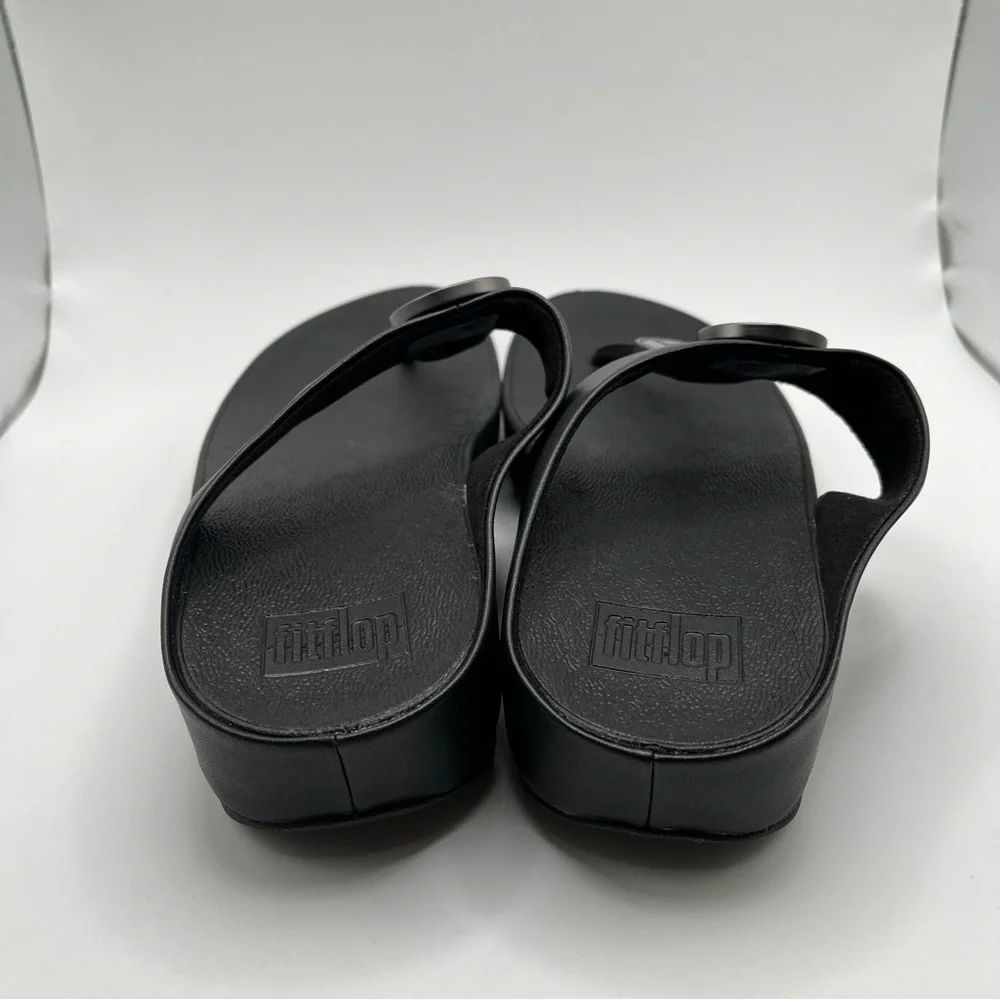 NWOB FitFlop Women's Metallic Medallion Flip Flop size US 8 black comfort 1191 - Picture 6 of 10